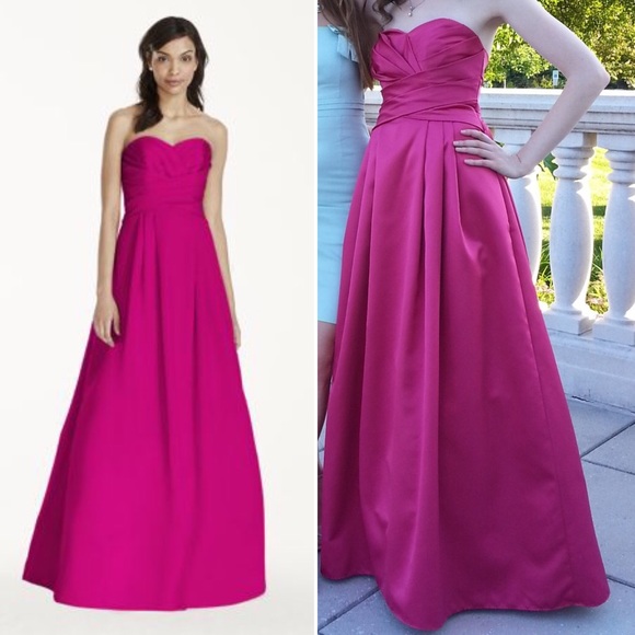 David's Bridal Dresses & Skirts - David’s Bridal | Strapless Satin Bridesmaid Gown
